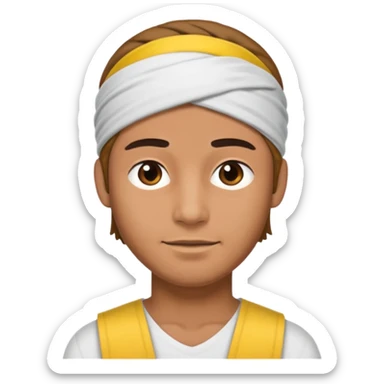 necesito una cara de un hombre con una vincha sticker