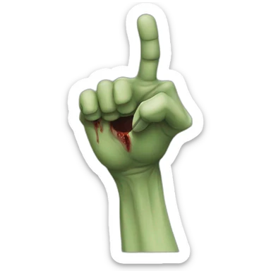 zombie hand pointing finger sticker