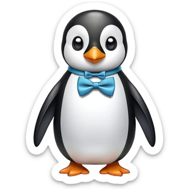 penguin with a bow sticker