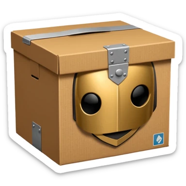 closed box, hint of contents - small icon of helmet or star sticker