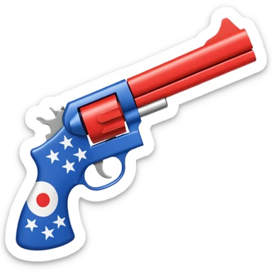 Gun shooting a bang flag sticker