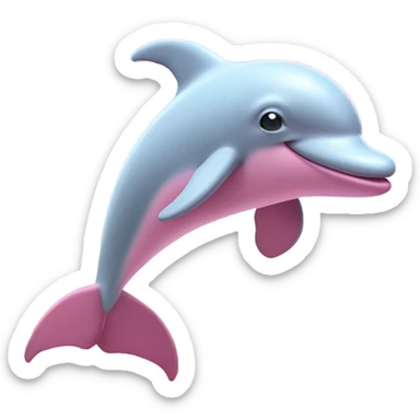 pink dolphin pink clouds sticker