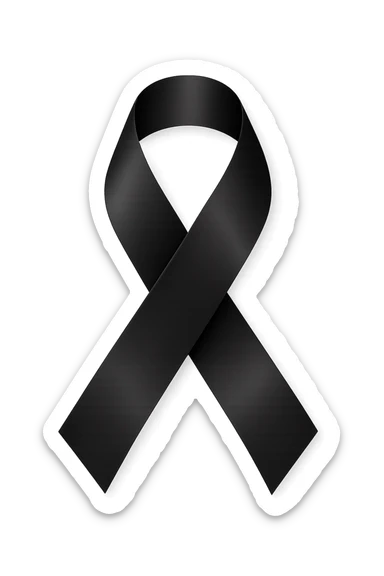 black ribbon sticker
