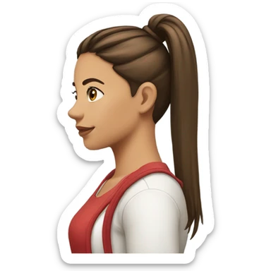girl side profile brunette high ponytail sticker