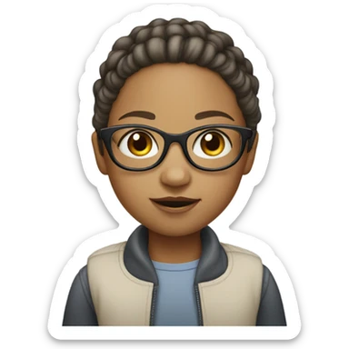 little girl light skinned in glasses sticker