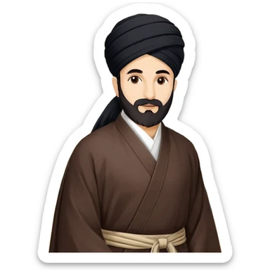   دختر زیبا و نقاش با موهای مشکی و تابلو طبیعت sticker