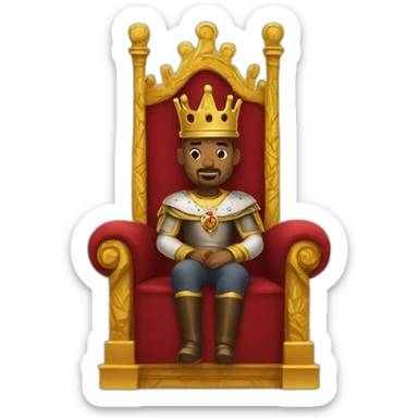 king sitting on a throne sticker