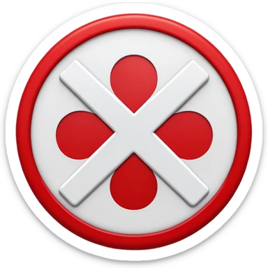 white x in a red circle sticker