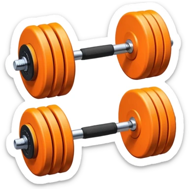 orange barbell dumbell sticker