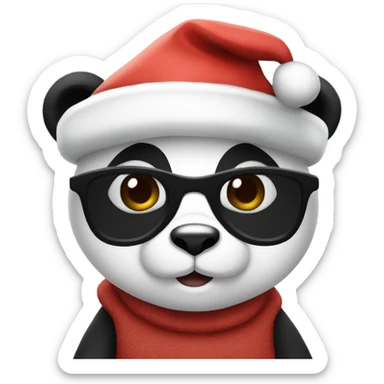 Santa panda sticker