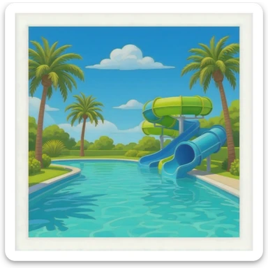 Water slide at the water park sticker