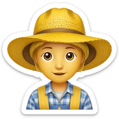 yellow farmer hat sticker