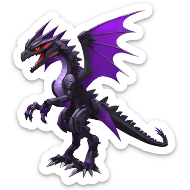 Cool Edgy Black Purple Red Digimon-Fakemon-Raptor-Dragon-Mecha full body sticker