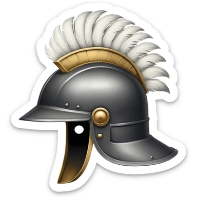 Roman helmet with black/white plume facing the right side sticker