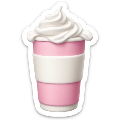 Pink latte with whipped cream sticker