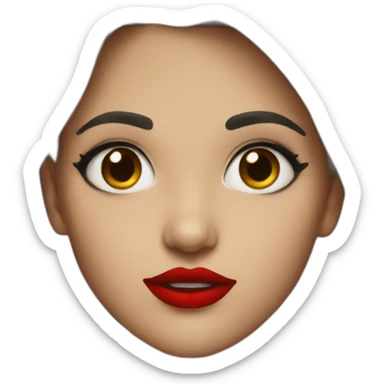 genz girl with red lipstick sticker