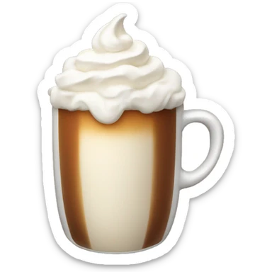 Hot drink with whipped cream sticker
