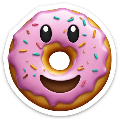 smiling donut sticker