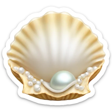 shell with pearl sticker
