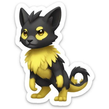 Cute cool black yellow animal hybrid Fakemon full body sticker