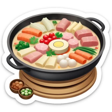 Traditional Chinese hotpot with soft pastel colors sticker
