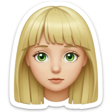 Ragazza bionda con la frangetta con gli occhi verde chiaro sticker