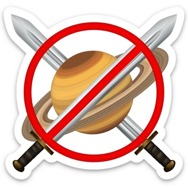 Saturn przekreślony 2 mieczami, sticker