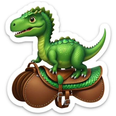 Dinosaur in saddle, pov sticker