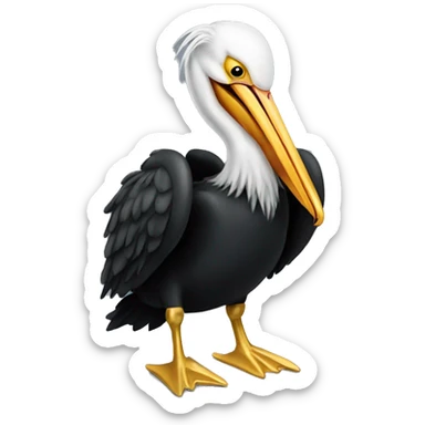 Pelican wearing a black hoody and gold chains sticker