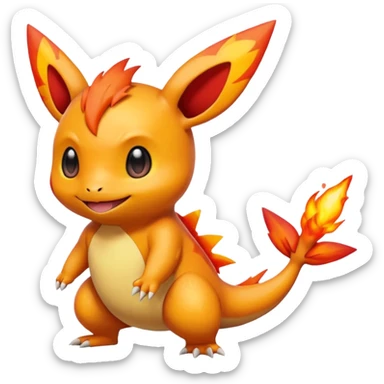 Victini-Pichu-Charmander-Fakémon-hybrid-creature (full body)  sticker