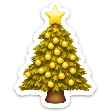 Yellow Christmas tree  sticker