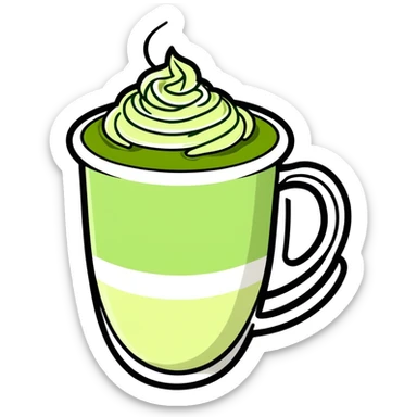 Matcha latte sticker