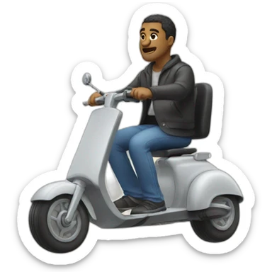 Gigantic man on a razor scooter sticker