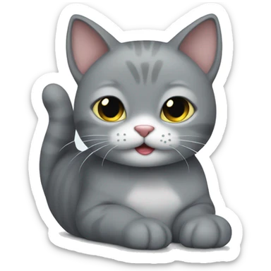 Grey cat want cuddle  sticker
