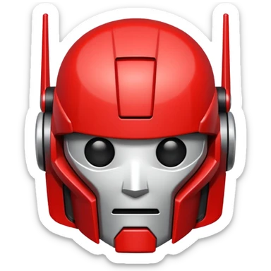 Autobot logo emoji, chibi version, cute and rounded, red sticker