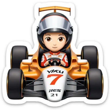 Yuki tsunoda driving an a formula 1 car sticker