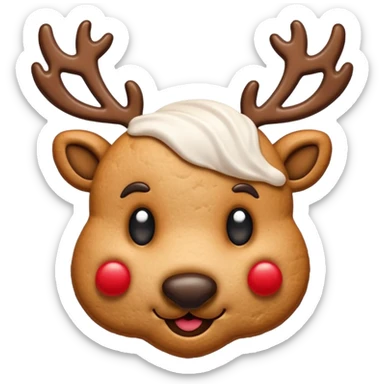 reindeer head shape cookie sticker