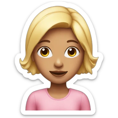 a girl with piggy face sticker