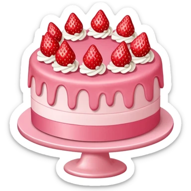 Strawberry themed first birthday sticker