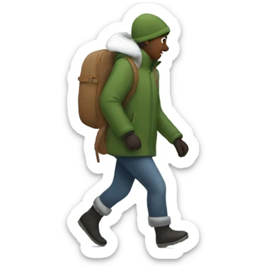 Person walking in snow sticker