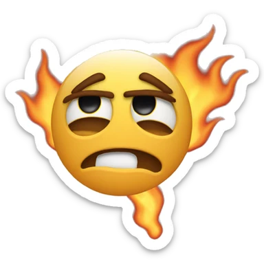Emoji blowing fire with eyes closed sticker