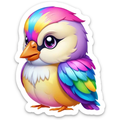 Lisa frank chickadee sick sticker