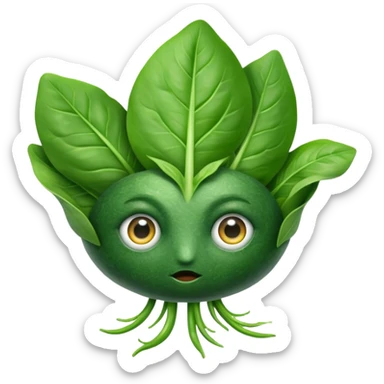 Spinach with eyes without human face sticker
