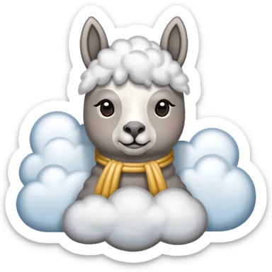 cloud patterned lama sticker