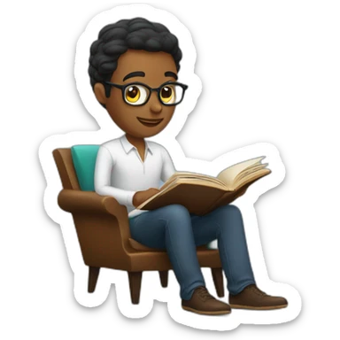 entrepreneur reading a book sticker