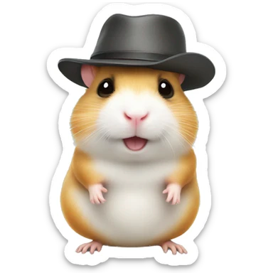 cute hamster with a hat sticker