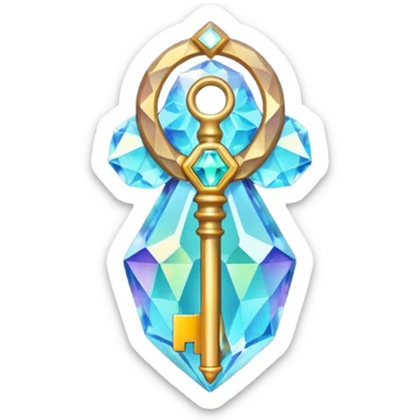gemstone key unlocking a magic keyhole sticker