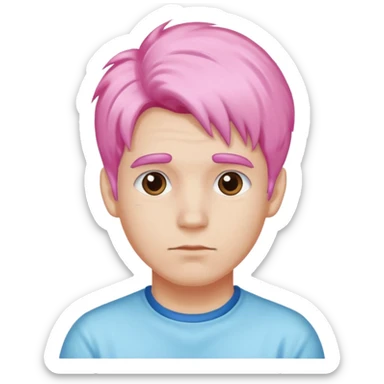 cotton candy haired man and  just face sticker