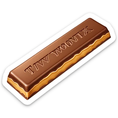 Twix chocolate candy bar with caramel sticker