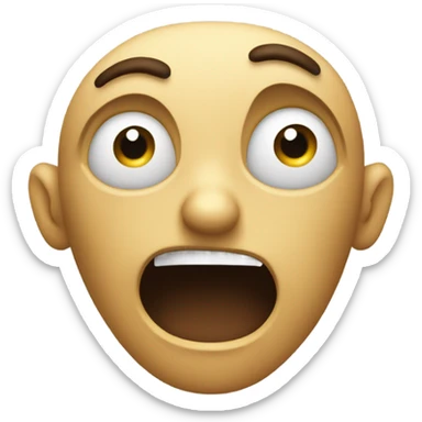 An emoji with a scared or nervous expression, arched eyes tilted inward, and hands gripping the face in a gesture of anxiety. A black background with dynamic effects adding depth, emphasizing the intense and captivating emotion sticker